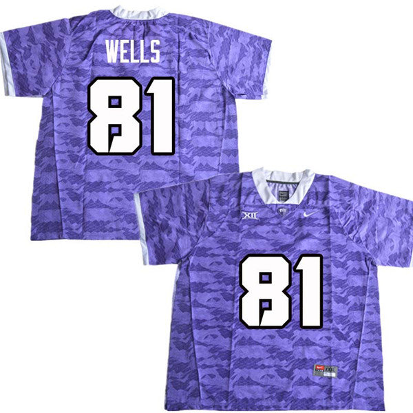 Men #81 Pro Wells TCU Horned Frogs College Football Jerseys Sale-Purple - Click Image to Close